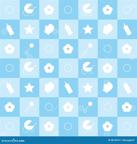 Seamless Blue Baby Pattern Stock Photo Image 9870970