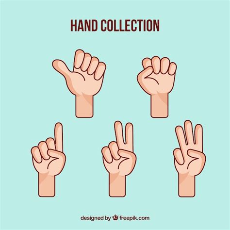 Free Vector Hands Collection With Different Poses In Hand Drawn Style