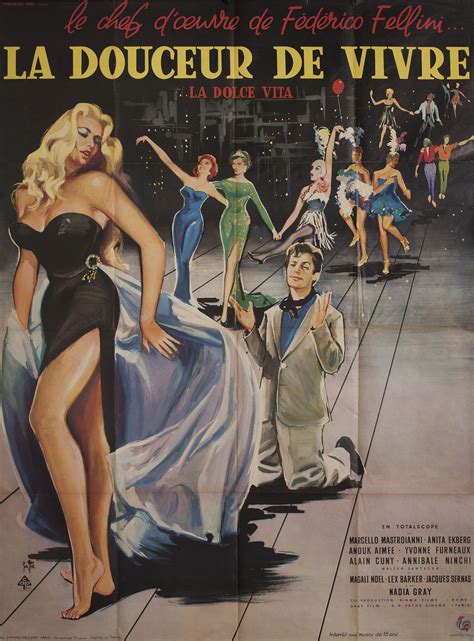La Dolce Vita Original 1960 French Grande Movie Poster Posteritati