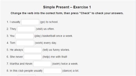 Simple Present Tense Exercises Word Counter Blog