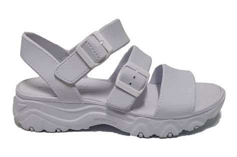 Skechers 111061 D Lites 20 Style Icon 2 Strap Buckle Sandals White 3