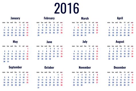 Free 2016 Calendar Cliparts Download Free 2016 Calendar Cliparts Png