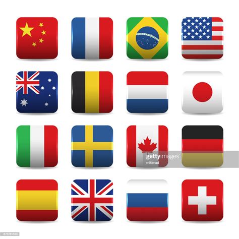 National Flags Icons High Res Vector Graphic Getty Images