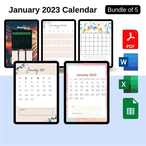 Printable January 2023 Calendar Word Mobila Bucatarie 2023