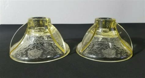 Hazel Atlas Florentine Yellow Candle Holders Antique Price Guide My