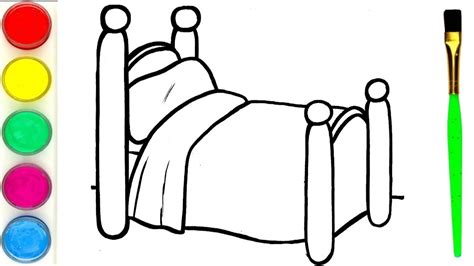 How To Draw A Bed Step By Step Bedroom Drawing Bedroom Coloring