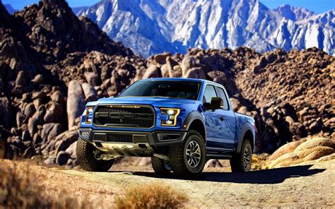 Blue And White Ford F 150 Extra Cab Ford Raptor Car Mountains Hd