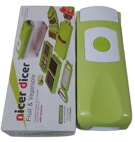 Green And White Abs Plastic Nicer Dicer Fruit Vegetable Cutter For