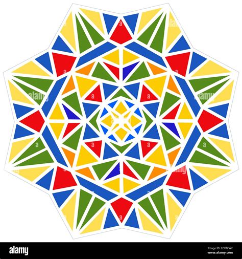 Kaleidoscope Pattern Colorful Mosaic Vector Illustration Isolated On