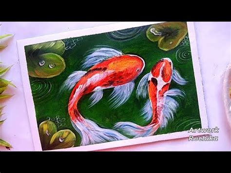 Easy Koi Fish Acrylic Painting Beautiful Fish Painting Step By Step