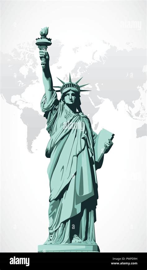 Vector Statue Of Liberty Vector Illustration For Your Design Stock