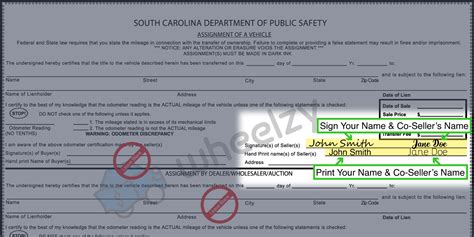 How To Sign Your Car Title In South Carolina Including Dmv Title