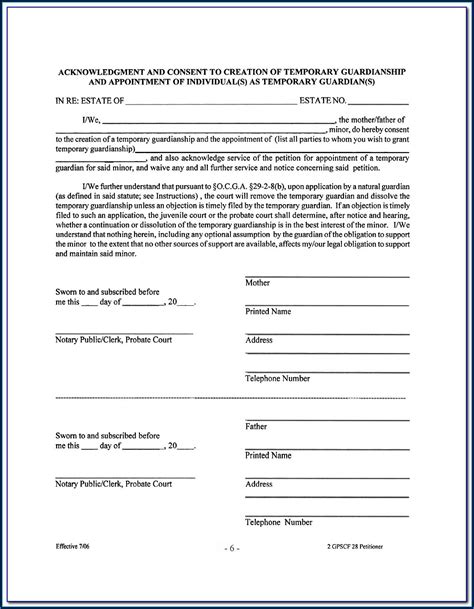 Grandparent Guardianship Form Form Resume Examples Wrypx8wy4a