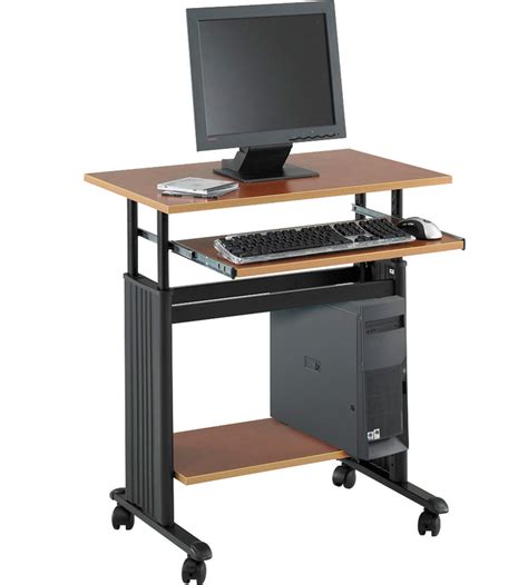 Adjustable Height Workstation In Computer And Laptop Carts
