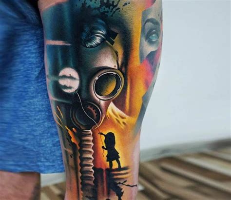 Gas Mask Tattoo By A D Pancho Color Tattoo Tattoo Style I Tattoo