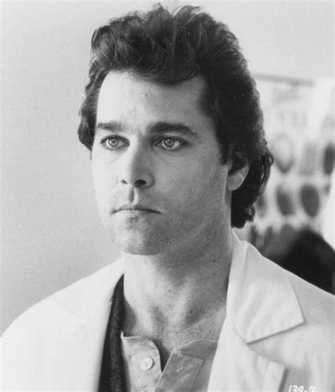 Young Ray Liotta In White Sports Coat And Gray Shirt Famous Actors