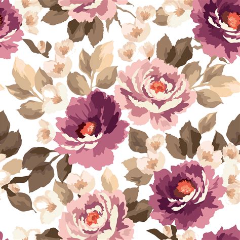 Floral Pattern Flower Art Background Seamless Design Watercolor