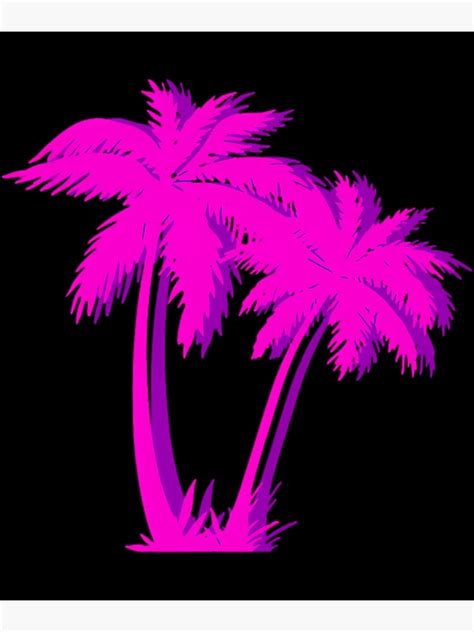 Vaporwave Palm Tree Aesthetic Palm Glitch Effect Poster For Sale By