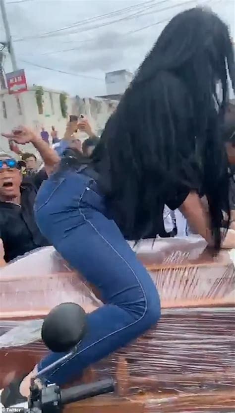 Now That S A Send Off Woman Twerks On Top Of A Coffin Daily Mail Online