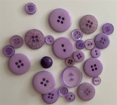 Purple Plastic Buttons Purple Buttons Two Whole Buttonspack Etsy