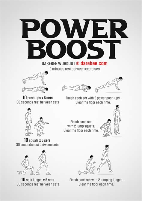 Power Boost Workout Bodyweight Workout Routine Workout Darbee Workout