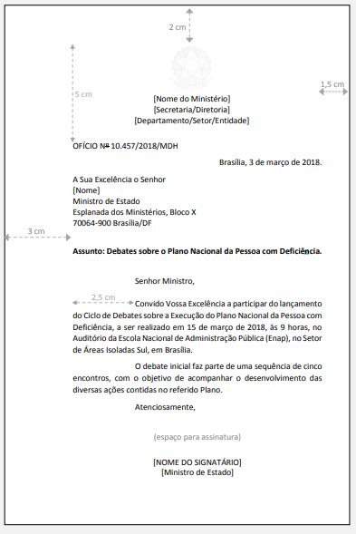 Correspondência Oficial Conforme Manual De Redação Da Presidência Da República Padrão Ofício