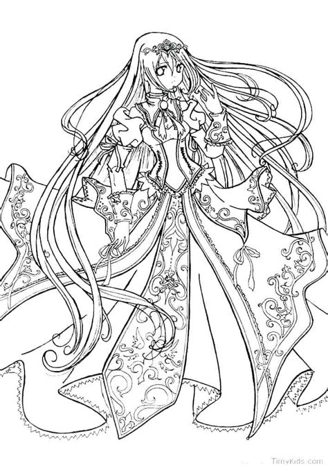 Coloring Pages Anime Cute Anime Girl Coloring Page Free Printable