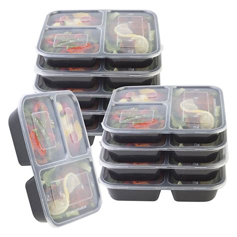 3 Compartment Food Container Ready Meal Prep Food Container Storage