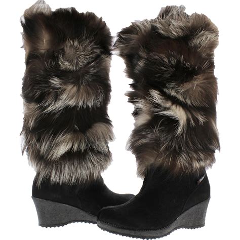Pajar Women S Tara Calf Hair And Fox Fur Wedge Knee High Winter Boots Ebay