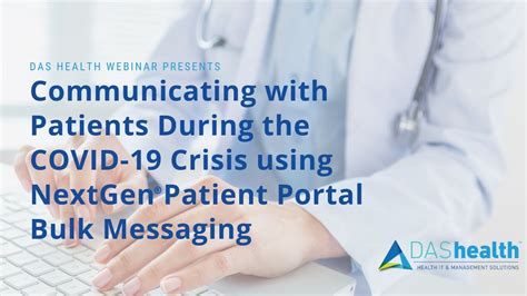 Communicating With Patients During The Covid 19 Crisis Using Nextgen