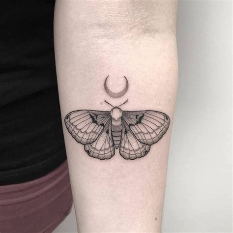 Small Moth Tattoo On The Inner Forearm Moth Tattoo