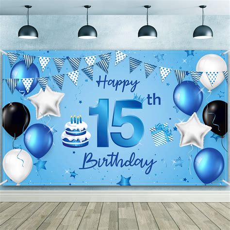 Buy Happy 15th Birthday Backdrop Banner Extra Large Fabric Birthday