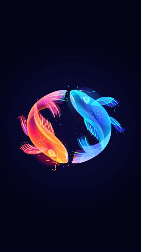 Glowing Mystical Koi Fish Digital Art Illustration Illustration