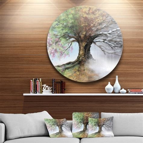 Shop Designart Tree With Four Seasons Tree Painting Large Circle