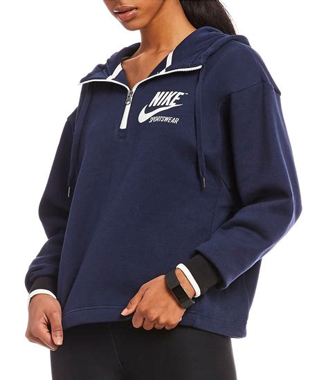 Nike dri fit half zip up hoodie with thumb holes. Jackets&Hoodies - Womens Nike Sportswear Half Zip Hoodie ...