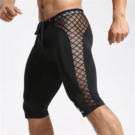 men compression tights grid stitching quick drying running basketball sports leggings gym male