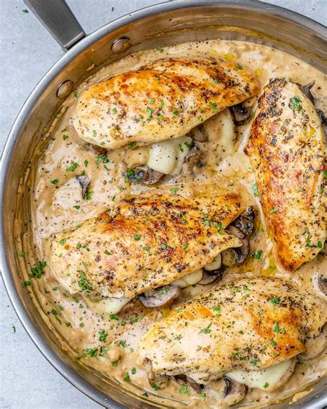 Mushroom Stuffed Chicken Breast Recipe | Healthy Fitness Meals