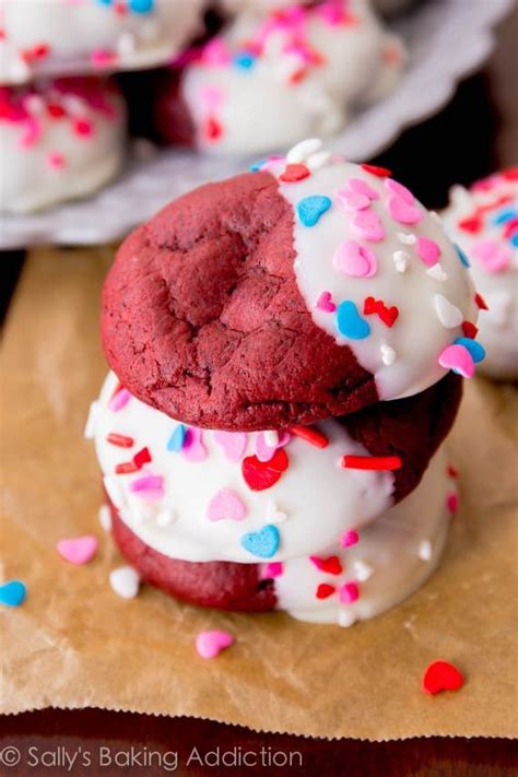 White Chocolate Dipped Red Velvet Cookies Sallys Baking Addiction