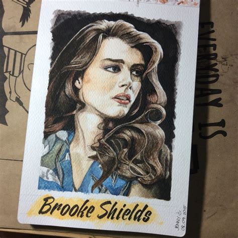 Brooke Shields Watercolor Watercolor Drawing Brooke Shields Drawings