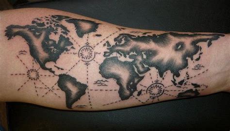 25 awesome map tattoos cuded map tattoos world map tattoos tattoos