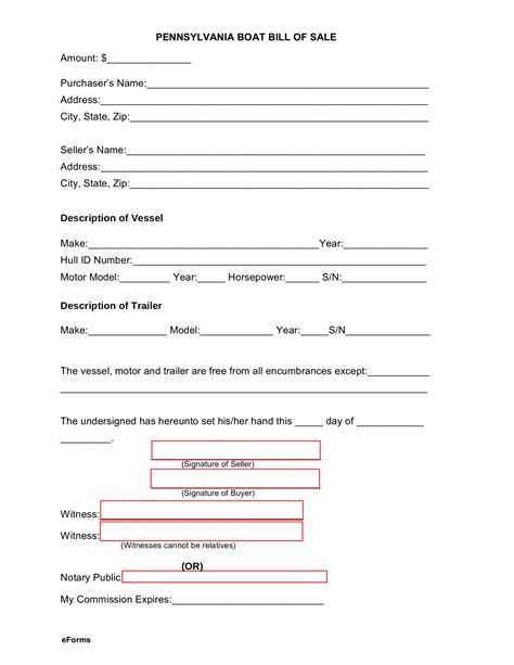 Free Pennsylvania Bill Of Sale Forms Pdf Word Eforms Hot Sex