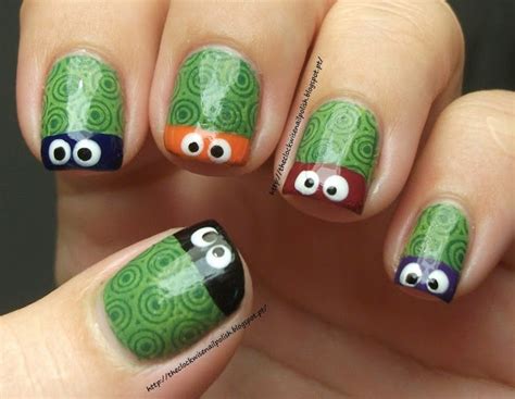 Day 23 Inspired By A Movie Nails Turtle Nail Art Turtle Nails