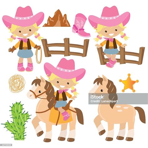 Cowgirl Vector Cartoon Illustration Stock Illustration Download Image