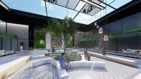 Interior Landscape Biophilic Lobby On Behance