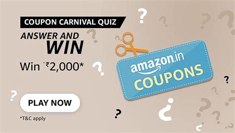 Amazon Coupon Carnival Quiz Sept Answers Win Rs2000 Tophunt