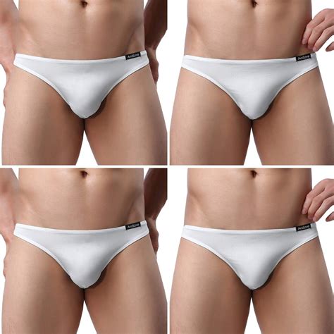 Underwear Mens 4 Pack Classic Low Rise Stretchy Hip Briefs Bikiniwhite 4 Pack M At Amazon