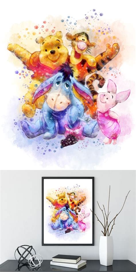 Winnie The Pooh And Friends Watercolor Art Print