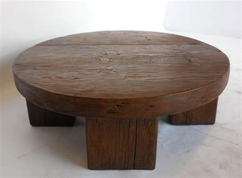 Round rustic coffee table with y shape base. Reclaimed Wood Rustic Chunky Round Coffee Table For Sale ...