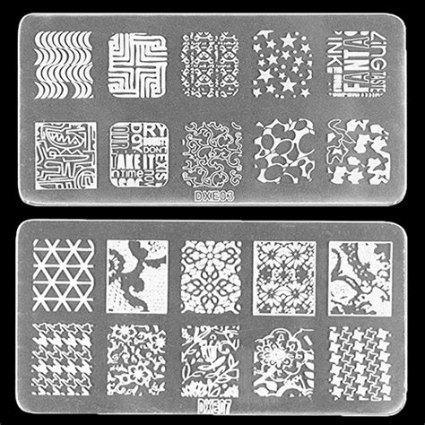 Nail Art Stamp Stencil Stamping Template Plate Set Tool Stamper Design