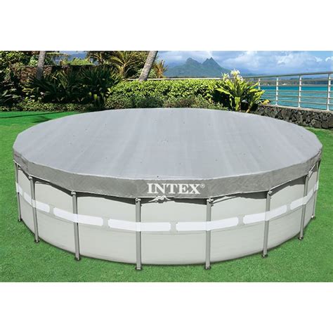 Intex 18 Ft X 18 Ft Polyethylene Leaf And Debris Round Pool Cover In